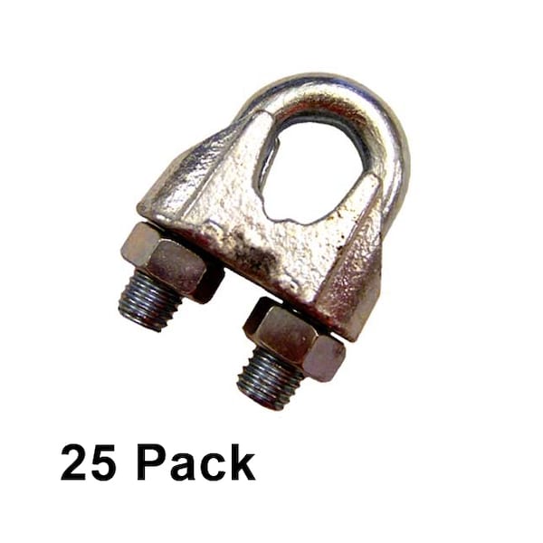 Us Cargo Control 5 Zinc Plated Malleable Wire Rope Clip, PK25 MWRC516-25PK - main